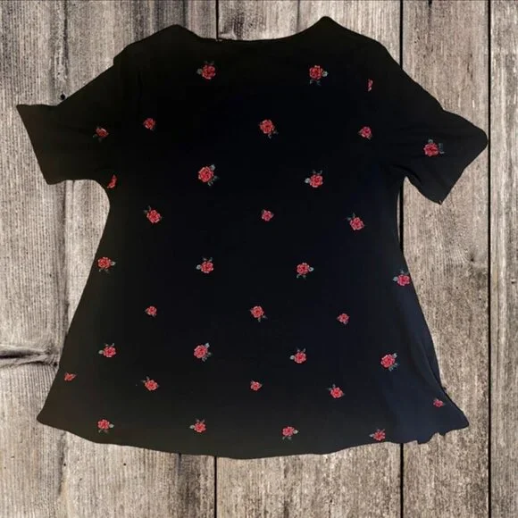 LuLaRoe Carly Simply Comfortable Perfect T Oversized Short Sleeve Floral Shirt S - Picture 4 of 10